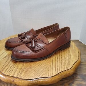 Cable & Co. Made In Italy Brown Leather Tassel Loafers Slip On Shoes Men's 10D